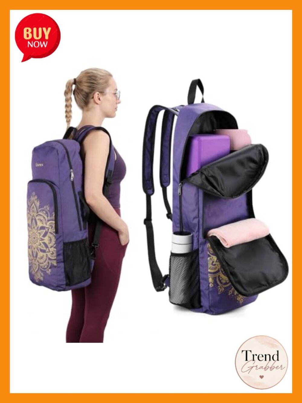 Gonex Yoga Mat Bag Convertible Backpack Water-Resistant Polyester